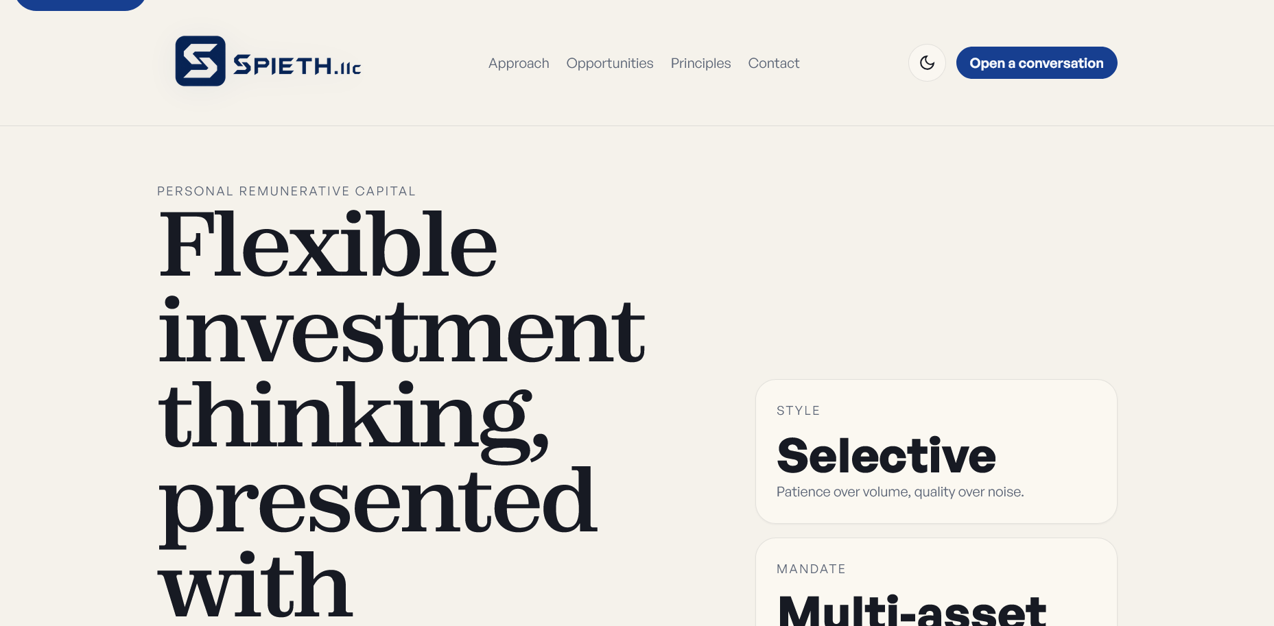 Spieth.llc website screenshot